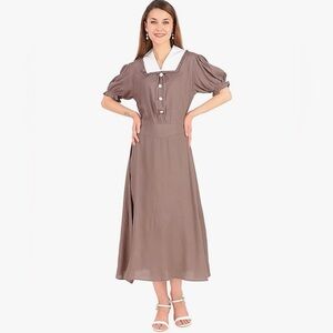 Coral Knee Length Dress Thanksgiving Colonial Women’s Large